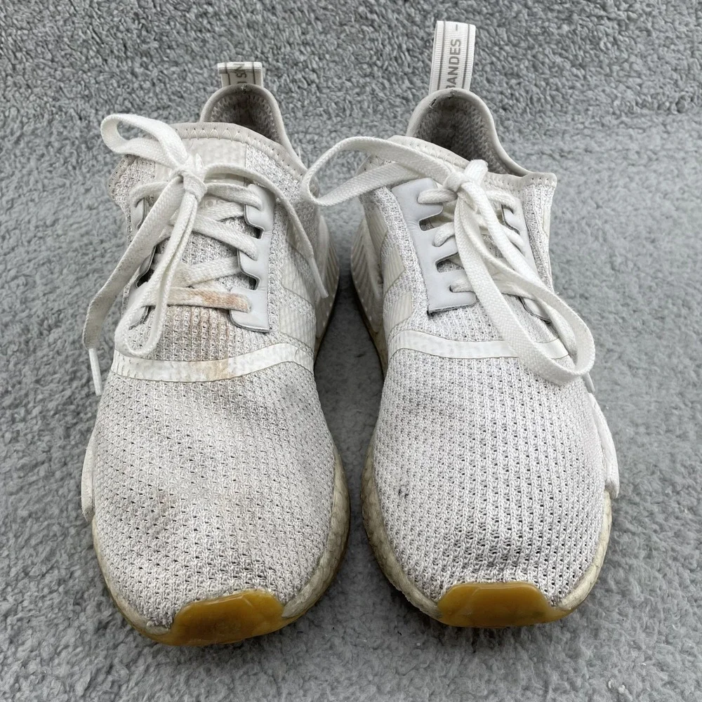 Adidas NMD R1 Running Shoe Mens 8.5 White Jogging Sportswear Athleisure Training